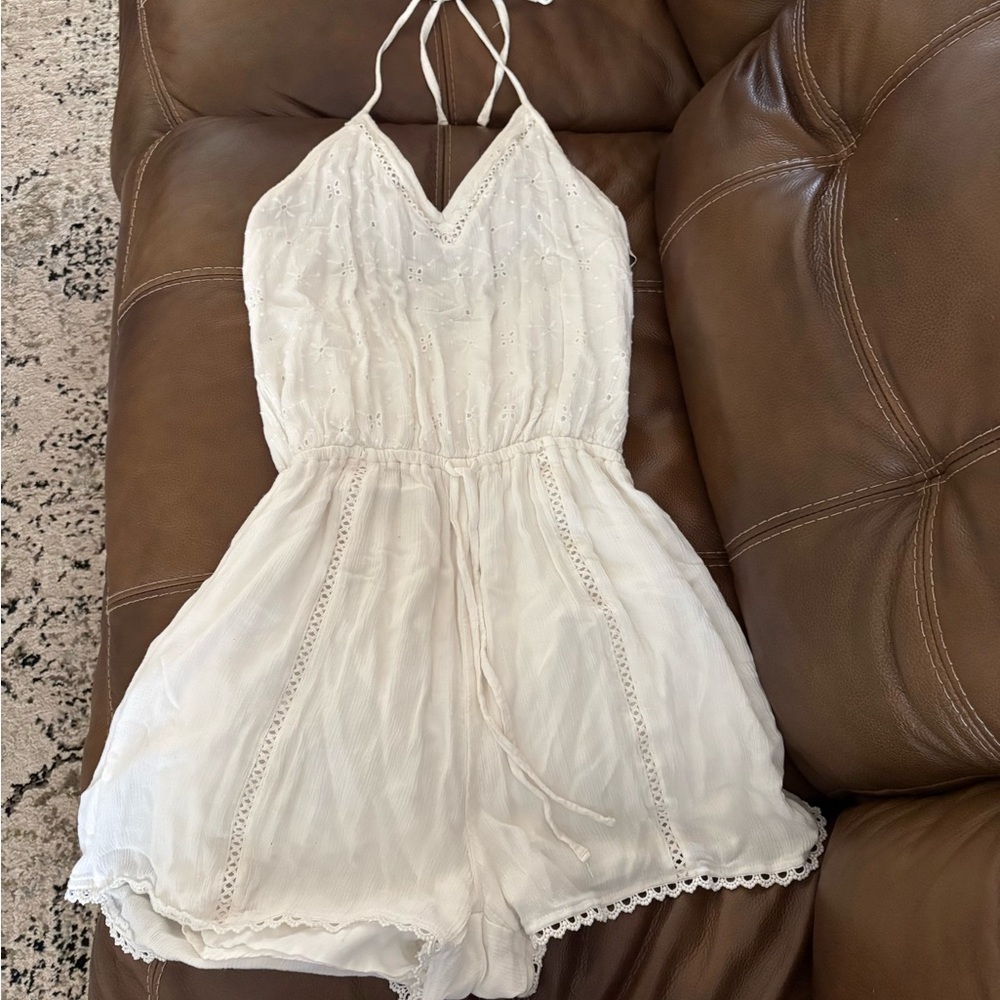 White Hollister Lace Romper